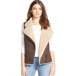Velvet by Graham Spencer Shearling Moto Vest